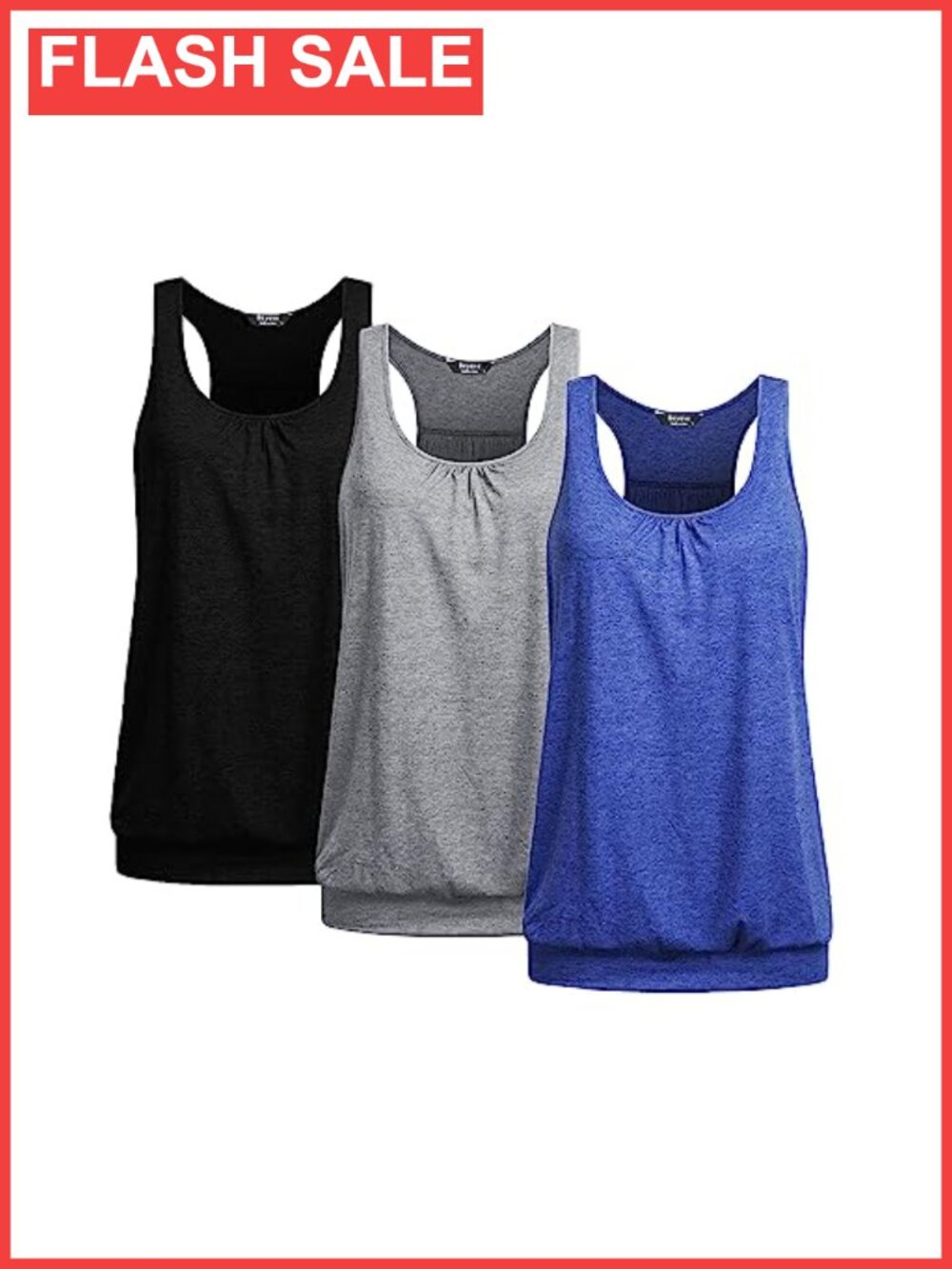 Plus Size Yoga Tank Tops 3-Pack Sleeveless Racerback Women's Activewear